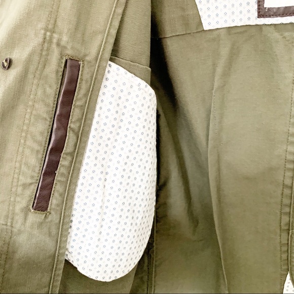 Ben Sherman Olive Canvas Peacoat Style Jacket - Picture 6 of 8